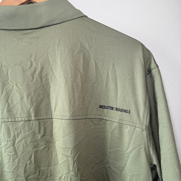 Duluth Trading Relaxed Fit Men's Short Sleeve Polo Shirt Olive Green Size Large - Picture 6 of 6